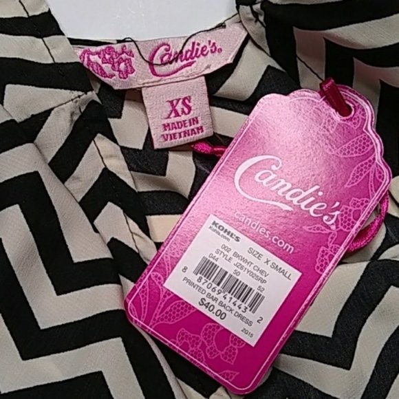 NWT Candie's Chevron Open Back Skater Dress - Picture 4 of 7
